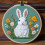Punch Needle Kit Rabbit in Flowers 20x20cm 1