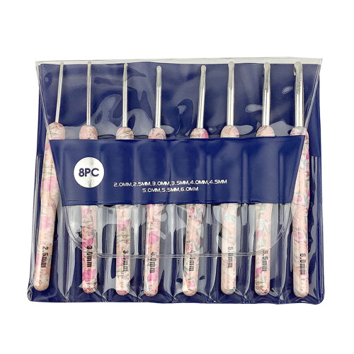 Crochet Hook Set Ergonomic 2.0–6mm 8 Pieces