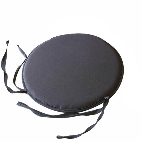 Cuscino rotondo impermeabile per sedia da bistrot, trapuntato e con lacci.