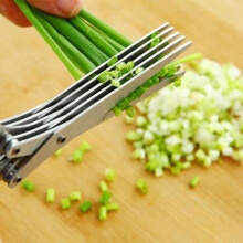 Ciseaux Ă oignons verts en acier inoxydable, Ă lames multiples