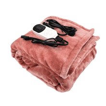 Electric Throw Blanket Queen Gray Double-Sided Soft Fleece