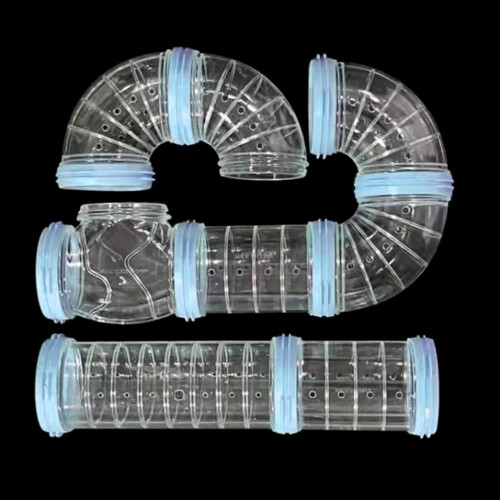 Conjunto de 4 túneis de plástico transparente para hamster