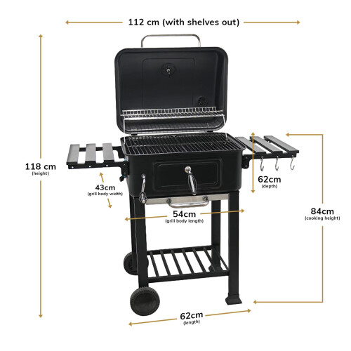 House of Home BBQ Smoker XL Grill Folding Tables Adjustable Pan 1