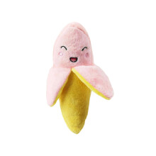Juguete masticable con sonido de plátano amarillo para perros pequeños y medianos.
