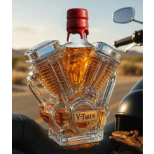 Bouteille de whisky rétro en forme de moto, carafe en verre de 350 ml