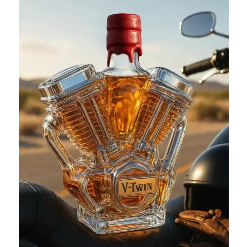Retro motorcykel whiskyflaska 350ml glaskaraff