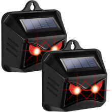 Pachet de 2 repelente solare cu lumină pentru animale, cu senzor de lumină, pentru exterior, pentru sconcs, cerb și coio