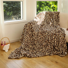 Plüschdecke mit Leopardenmuster, 127 cm, 480 g/m²