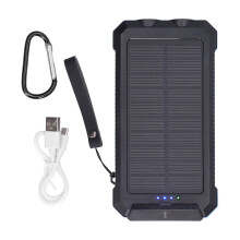 Solární powerbanka 30 000 mAh Modrá s krytím IP66 Kompasová svítilna