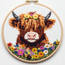 Punch Needle Kit Highland Cow Design 20x20cm