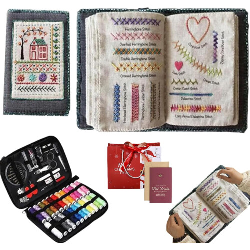 Kit de livre de points de broderie avec outils et tutoriel