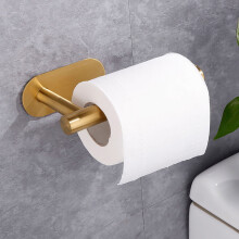 Suporte de papel higiênico com ventosa em aço inoxidável dourado