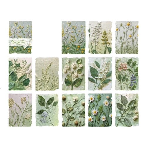 23-delt blomsterpræget kunstpapir til scrapbooking