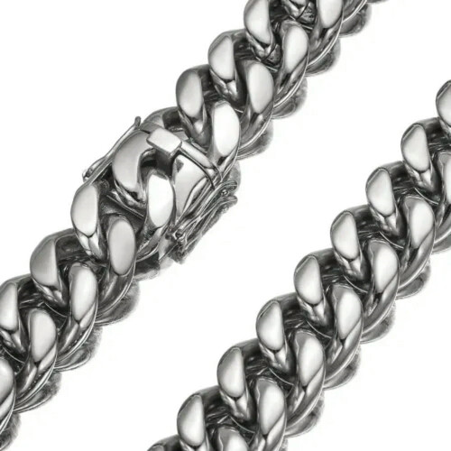 Κολιέ EASTIN Miami Cuban Link από ανοξείδωτο ατσάλι, ασημί 32