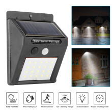 Napelemes mozgásérzékelős lámpa20 LED IP65 kültéri 120-os érzékelővel