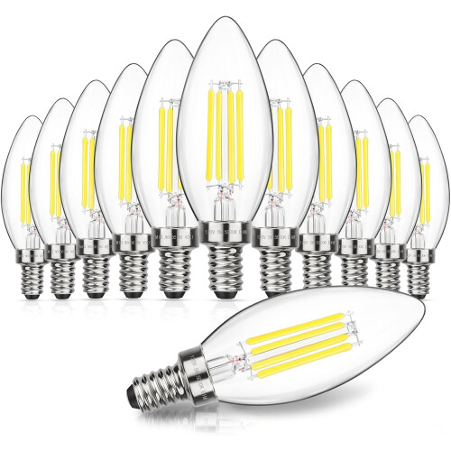 E12LED-lysestagerpærer 5W 600LM 5000K 12-pak