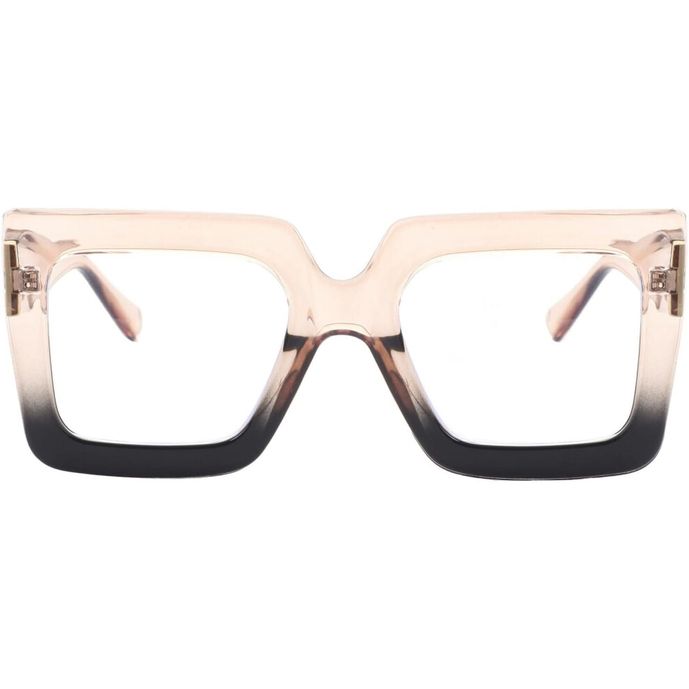 Oversized Square Blue Light Glasses â Black, 53mm Lens