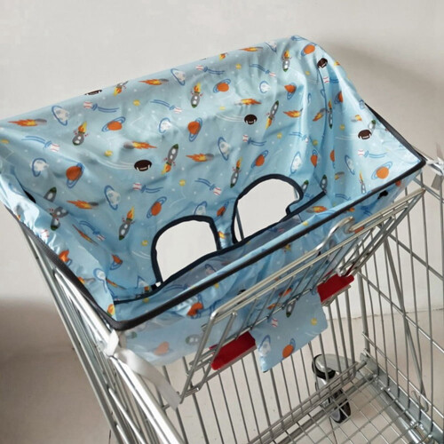 Capa impermeável e portátil para carrinho de compras e cadeirão de alimentação de bebê.