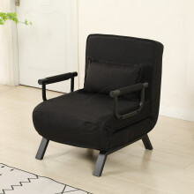 Versatile Convert Single Sofa Bed 4-in-1 6-Position 85 Sleeper Recliner Black