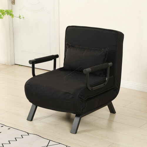 Westwood Versatile Convert Single Sofa Bed 4-in-1 6-Position 85 Sleeper Recliner Black