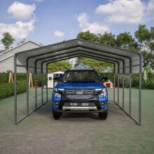 BIRCHTREE Outdoor Steel Metal Carport 13x20ft Shed Cars Boat Truck Anthracite