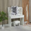 Westwood WestWood White Dressing Makeup Table Set Stool Adjust LED Mirror Shelves Drawers 1