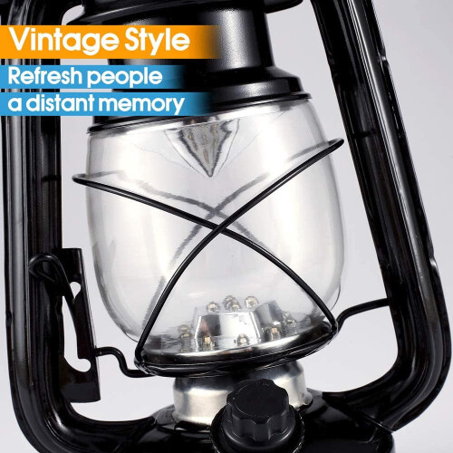Lanterne tempête LED vintage, à piles, avec variateur. 2