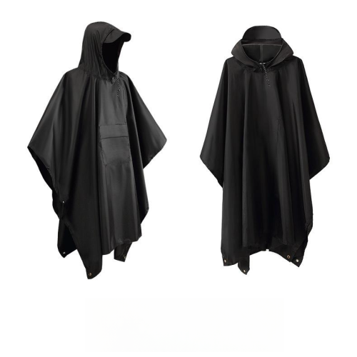 Multifunktionaler Regenponcho / wasserdichte Plane / Matte Black