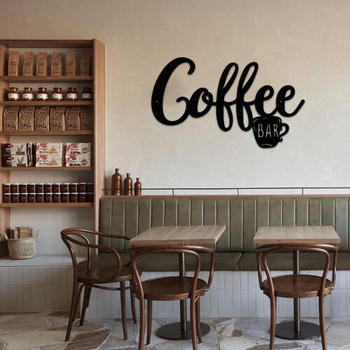 Plaque murale métallique « Café » 30 x 18 cm 2