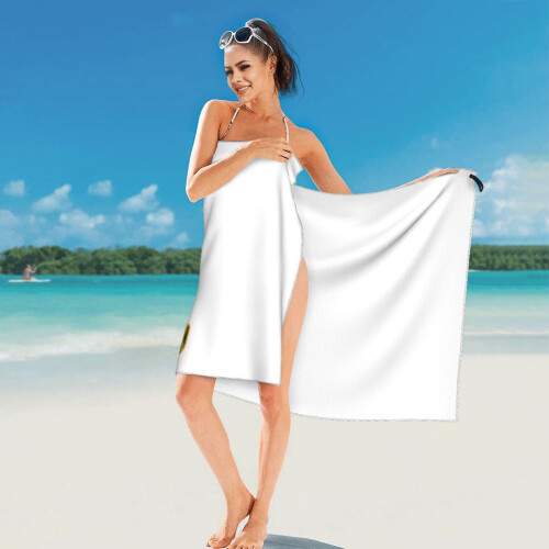 Serviette de plage « Mon chien et moi parlons de toi » – Polyester/Coton, 2