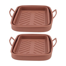 2-Piece Silicone Fryer Liner Tray with Handle