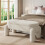Living And Home White Upholstered Storage Bench Foot Rest, 110x50x84cm 1