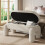 Living And Home White Upholstered Storage Bench Foot Rest, 110x50x84cm 2