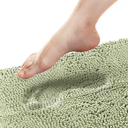 Memory Foam Bath Mat Chenille Sage Green 21x32 Inch