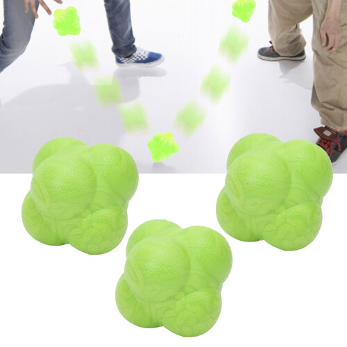 3x Hexagon Reaktionsball TPR Grün Training