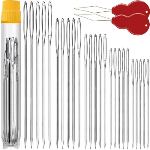 RUseeN Hand Sewing Needles 25 pcs Assorted Sizes with 2