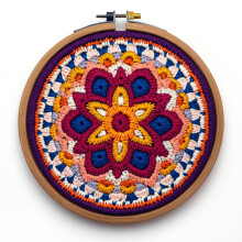 Punch Needle Embroidery Kit with Stamped Mandala Pattern