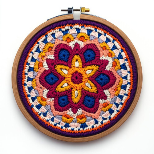 Punch Needle Embroidery Kit with Stamped Mandala Pattern