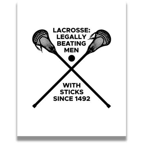 Lacrosse väggkonst vit bakgrund 1 st