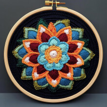 Punch Needle Kit Mandala Flower Pattern for Beginners