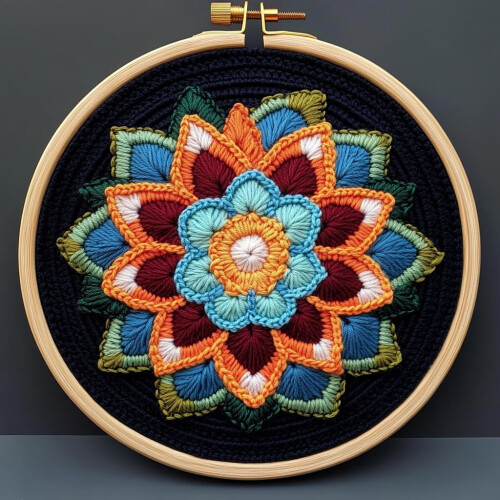 Punch Needle Kit Mandala Flower Pattern for Beginners