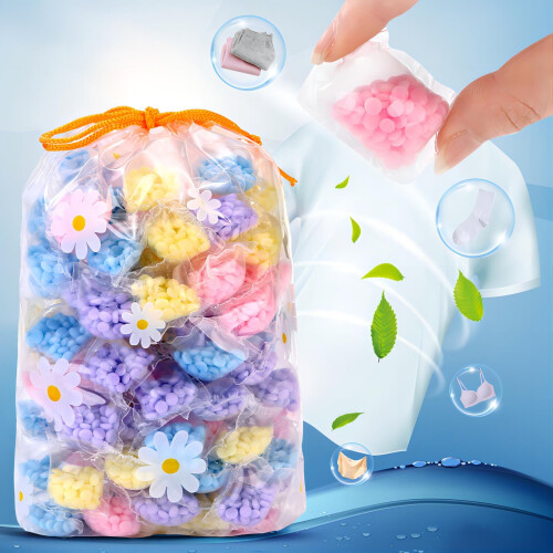 100 perlas de perfume para ropa solubles en agua.