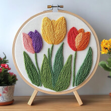 Punch Needle Kit Tulips Pattern – Beginner Embroidery Set