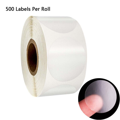 Runde, transparente Siegeletiketten – 500 Stück pro Rolle
