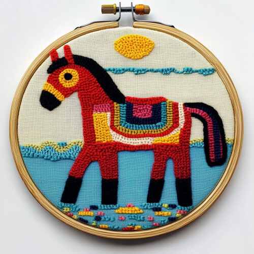 Punch Needle Kit for Beginners – Indian Horse Design,