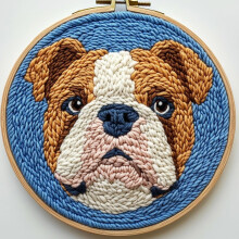 Kit de agulha de punção com desenho de buldogue inglês (20x20cm)