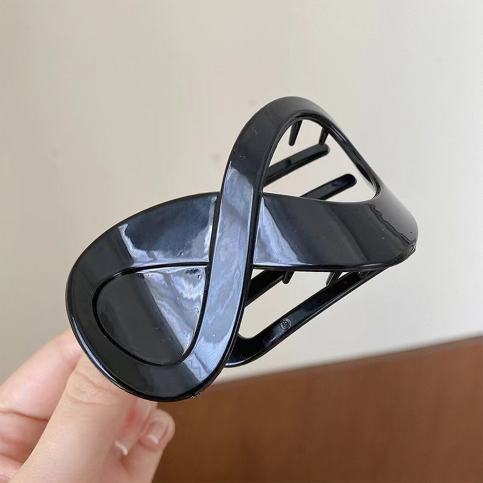 Phui-Pet-Supplies (Bright Black) Strong Hold Hair Claw Clips For Thick Hair