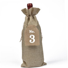 Lot de 20 housses de bouteille de vin décoratives avec étiquette, sac pour bouteille de vin, kaki