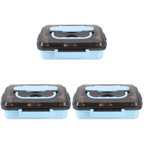 3St Stevige Bento Lunchbox Met Handige Vakverdeling