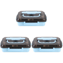 3Pcs Reusable Bento Lunch Containers Portable Food Storage Boxes